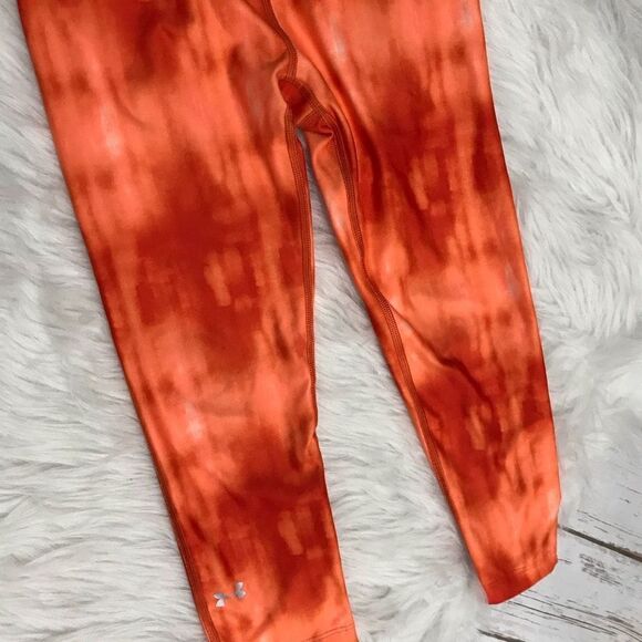 Under Armour Cropped Workout Leggings Size xs Heatgear compression tie dye - Picture 9 of 11